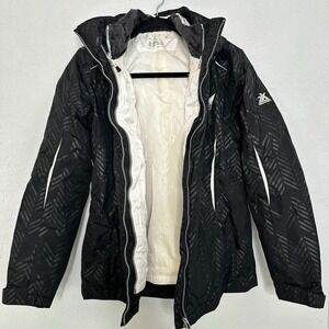 ZeroXposur Women's Winter Snow Ski Jacket Black Herringbone Warm Coat Size Small